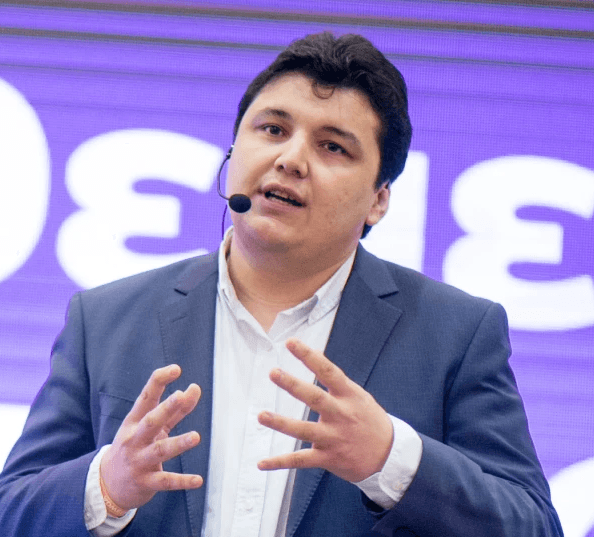 Photographer holding camera